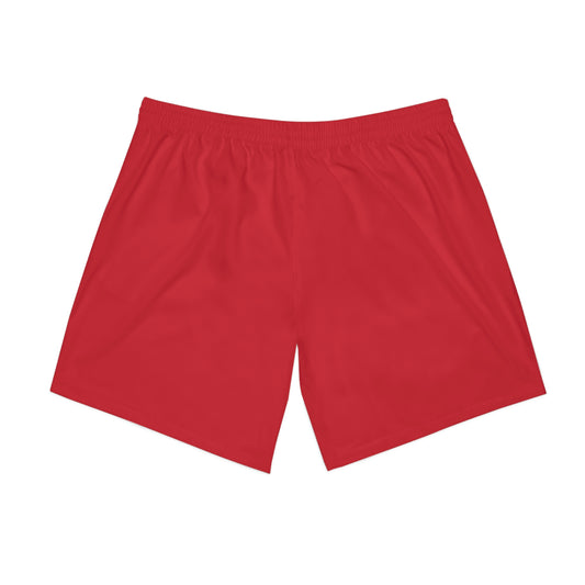 Red Men's Elastic Beach Shorts