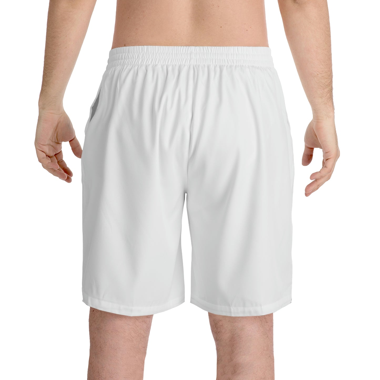 White Men's Elastic Beach Shorts